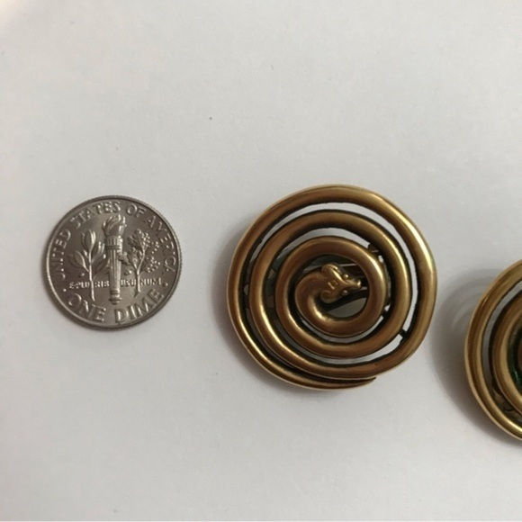 MFA Museum Of Fine Arts Snake Clip On  Earrings Gold Tone Vintage Estate - Picture 4 of 6